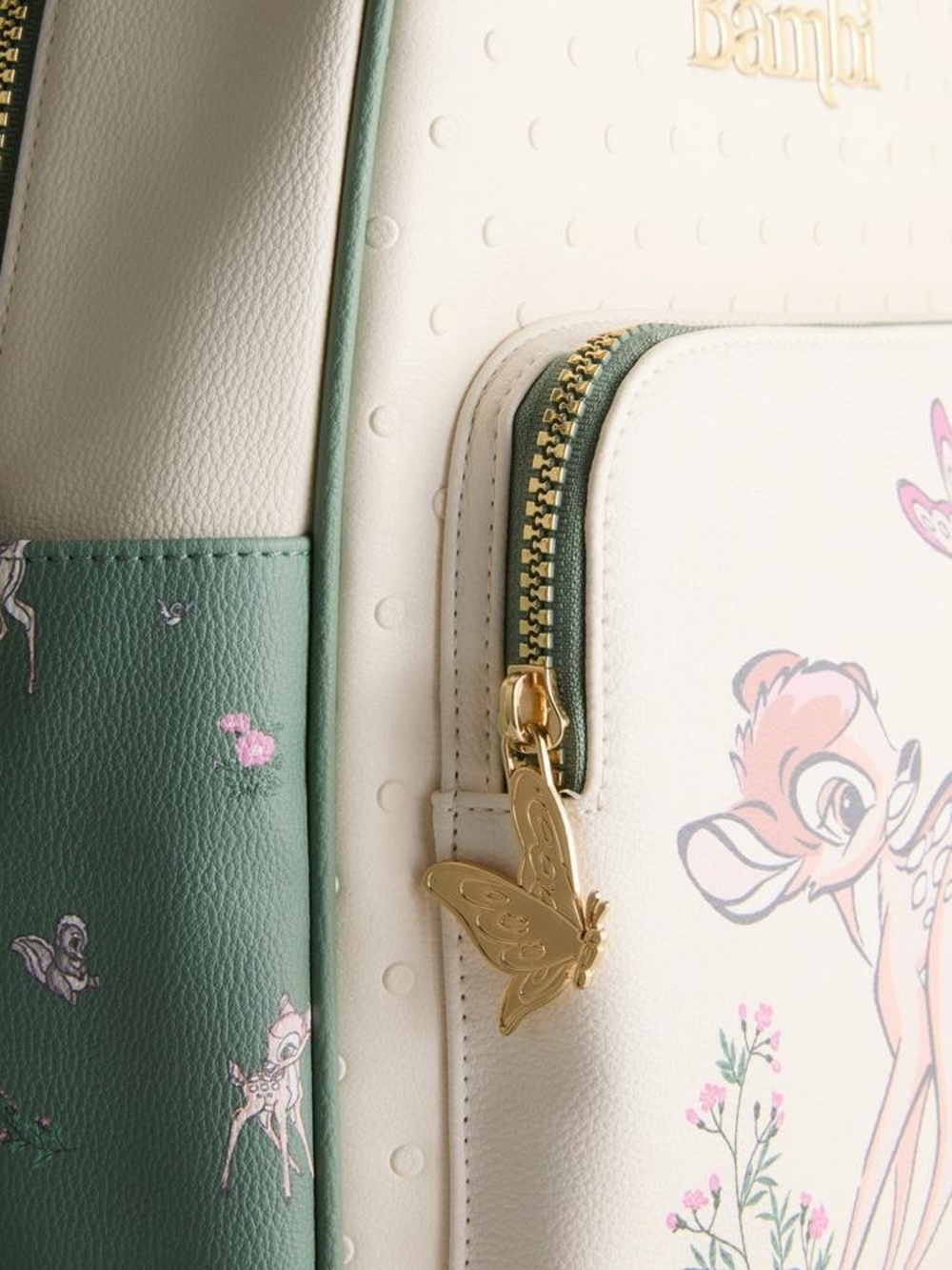 Disney's Bambi Ivory & Sage Large Size Backpack Purse - Picture 5 of 5